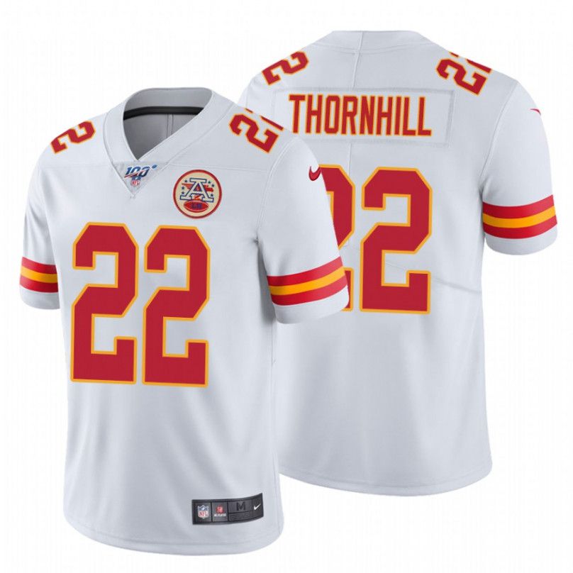 Men Kansas City Chiefs 22 Juan Thornhill Nike White 100th Limited NFL Jersey